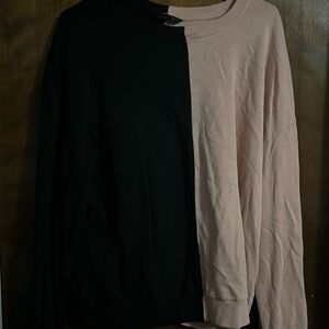 SHEIN Men's Black and Pink Crewneck Sweater